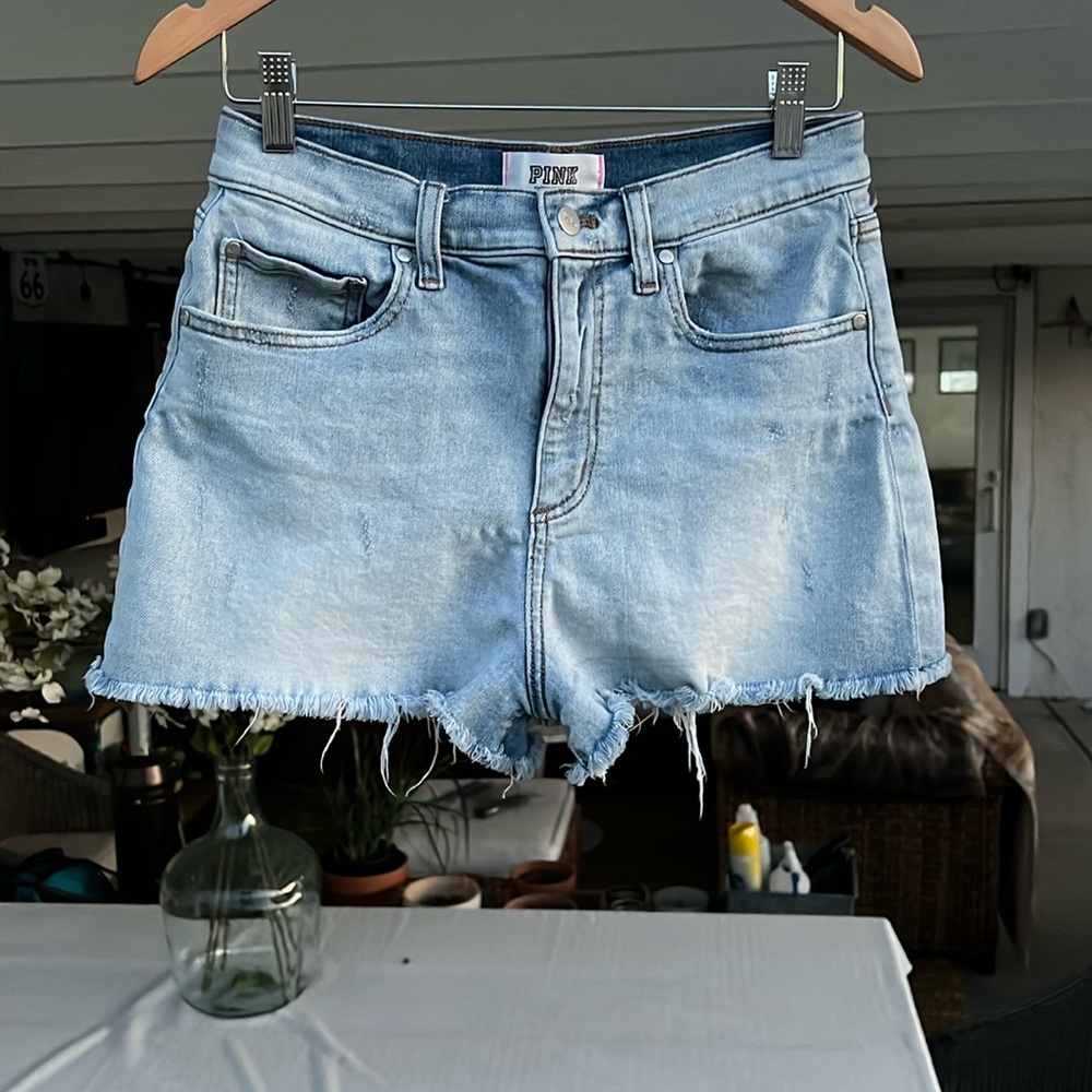 PINK Victoria’s Secret cut off light wash denim shorts